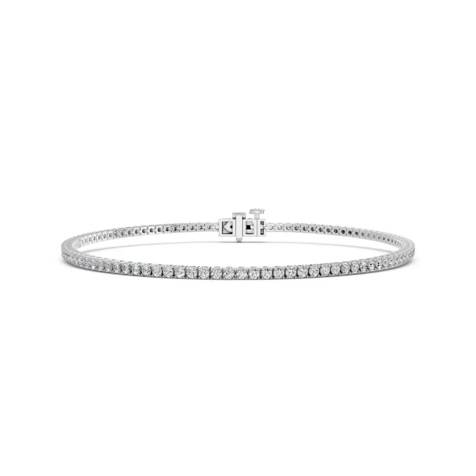 Silver Round Cut 4prong Tennis Bracelet (lw)