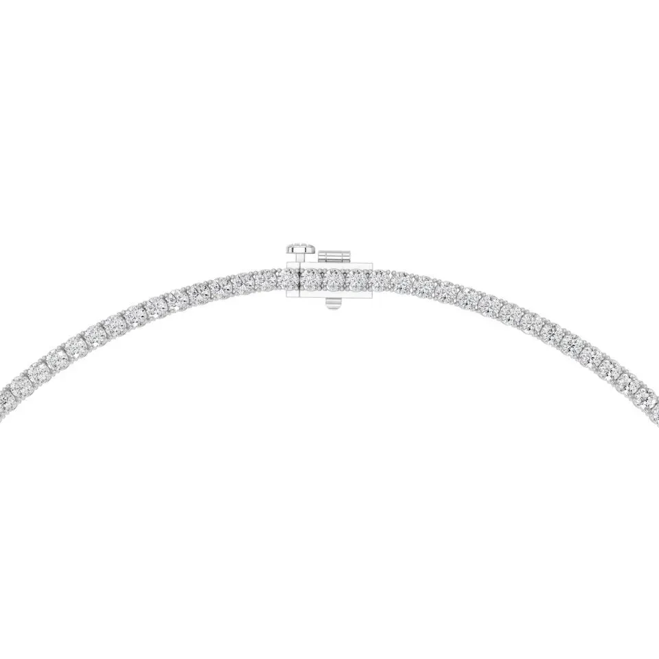 Silver Round Cut Tennis Necklace (lw)