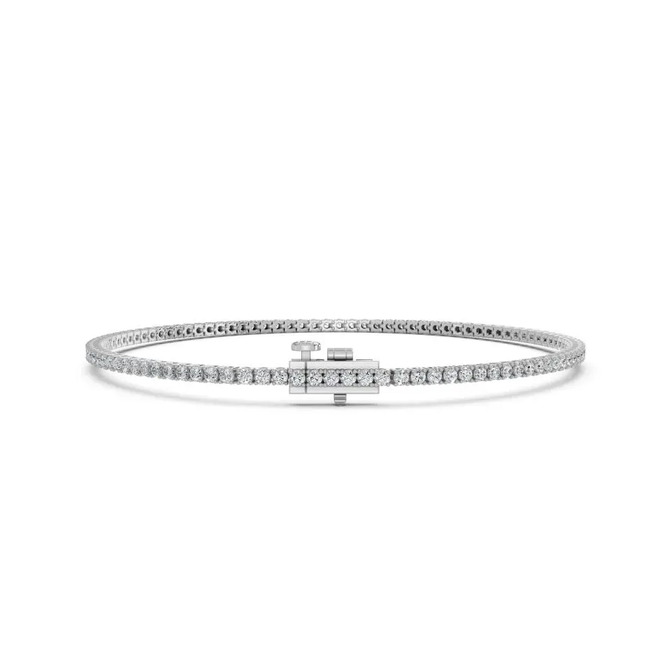 Silver Round Cut 4prong Tennis Bracelet (lw)