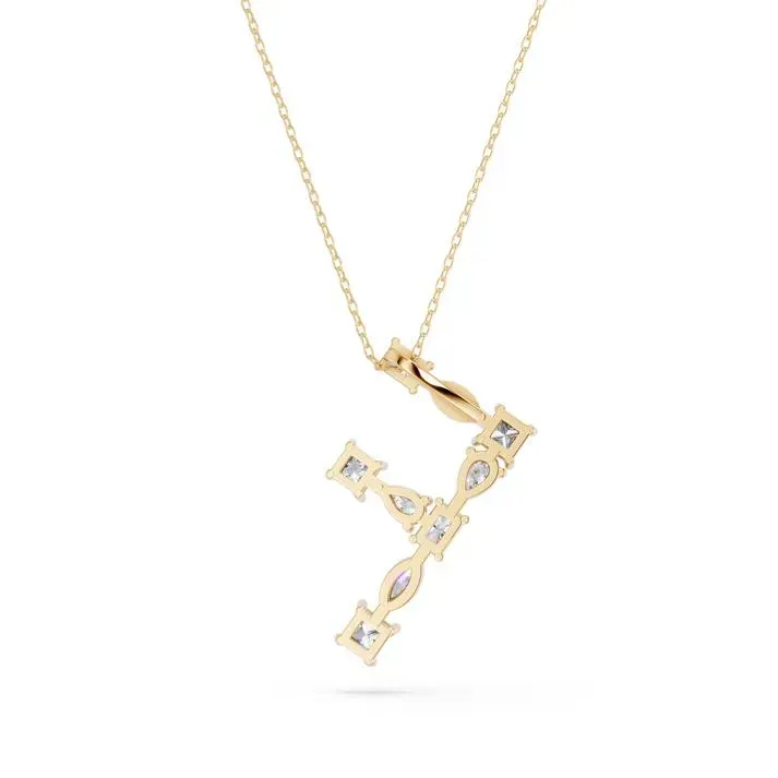 Yellow gold F - Alphabet Pendant