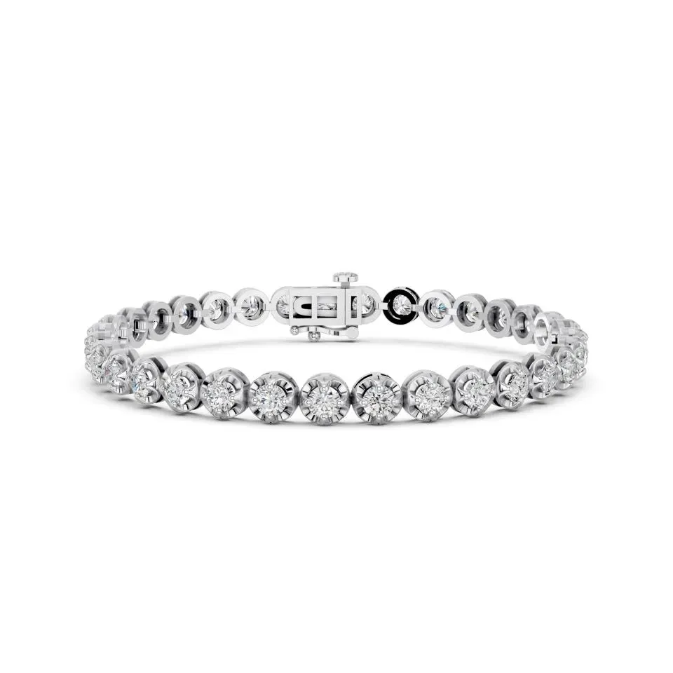 White gold Round Cut Tennis Bracelet