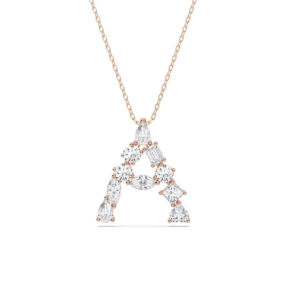 Rose gold A - Alphabet Pendant