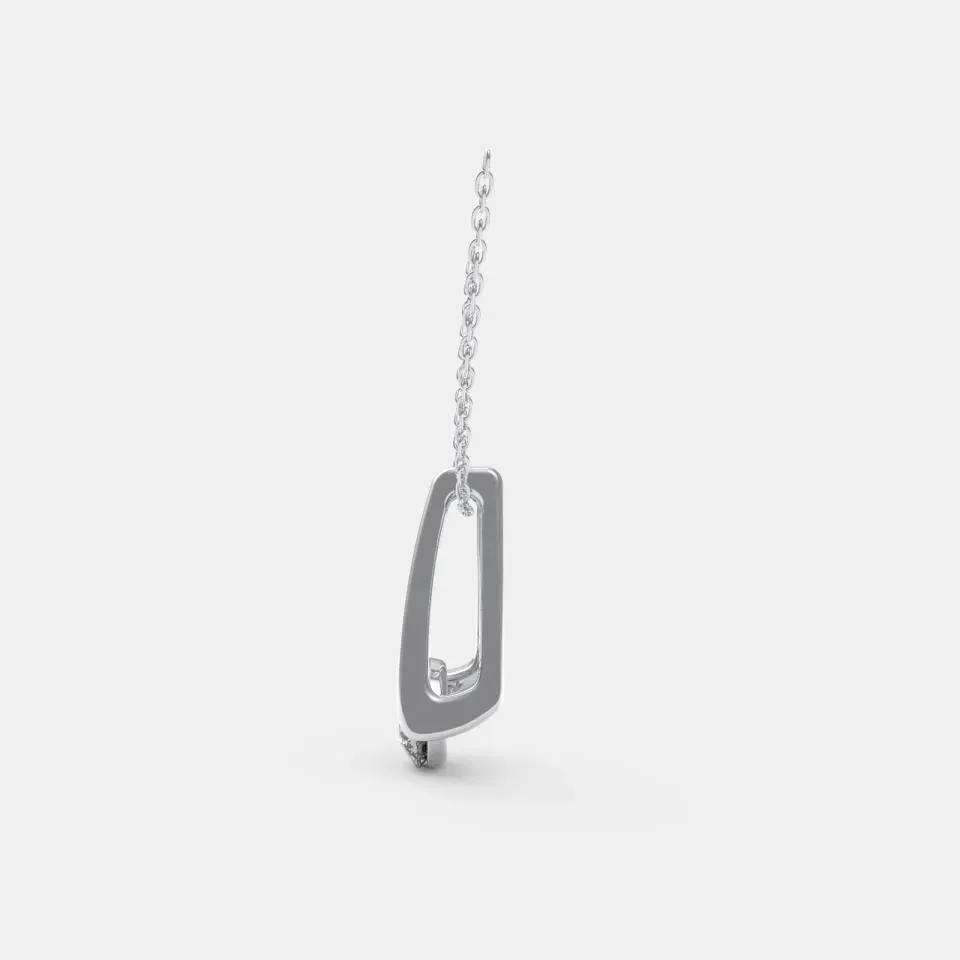 Silver Round Cut Floating Solitaire Pendant