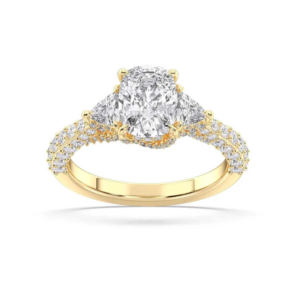 Yellow gold Cushion Cut High End Ring