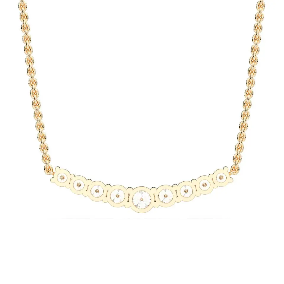 Yellow gold Round Cut 9stone Pendant