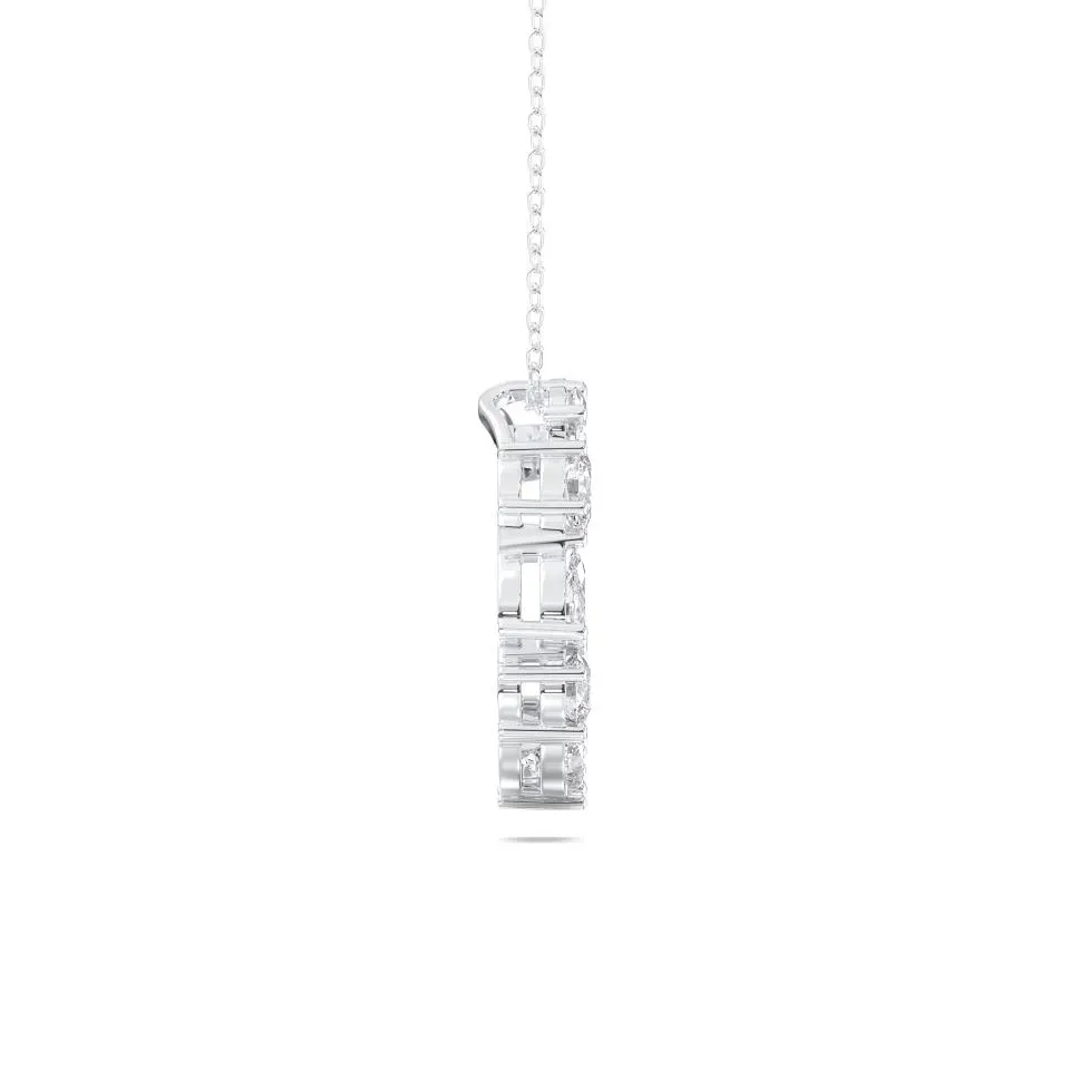 White gold C - Alphabet Pendant