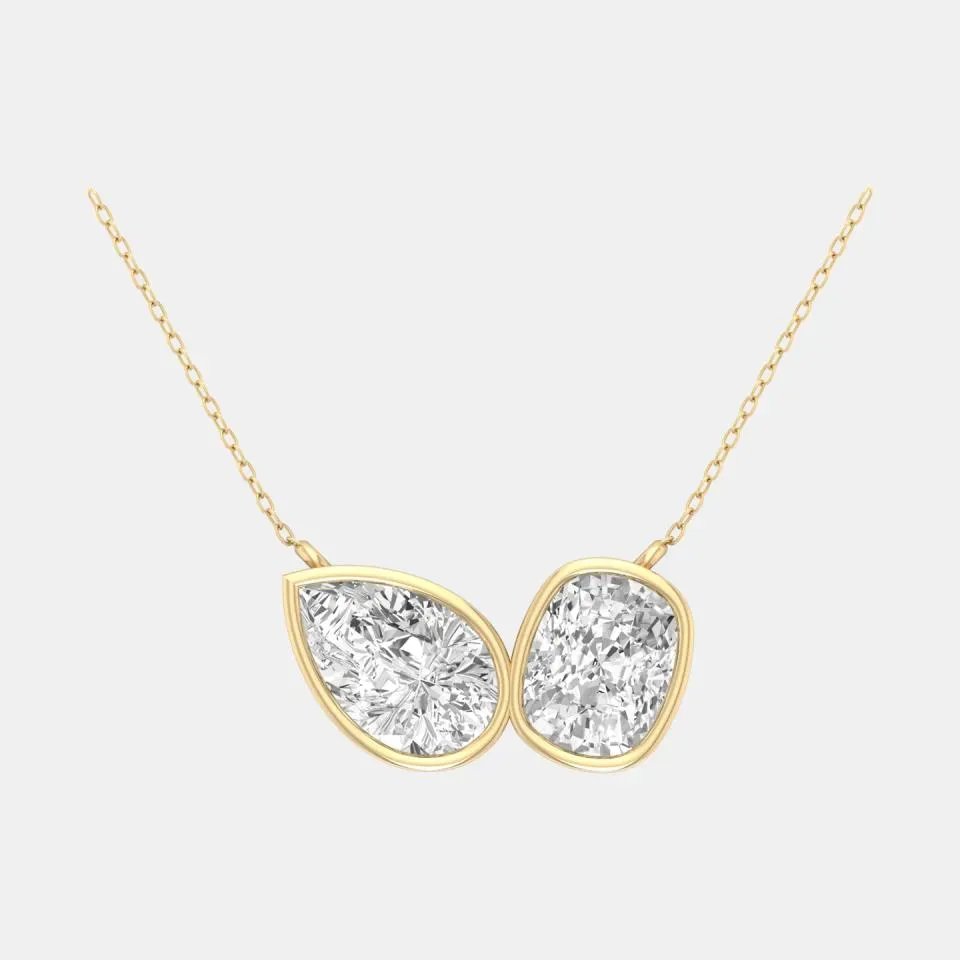 Yellow gold Pear Cut Mua Tua Pendant