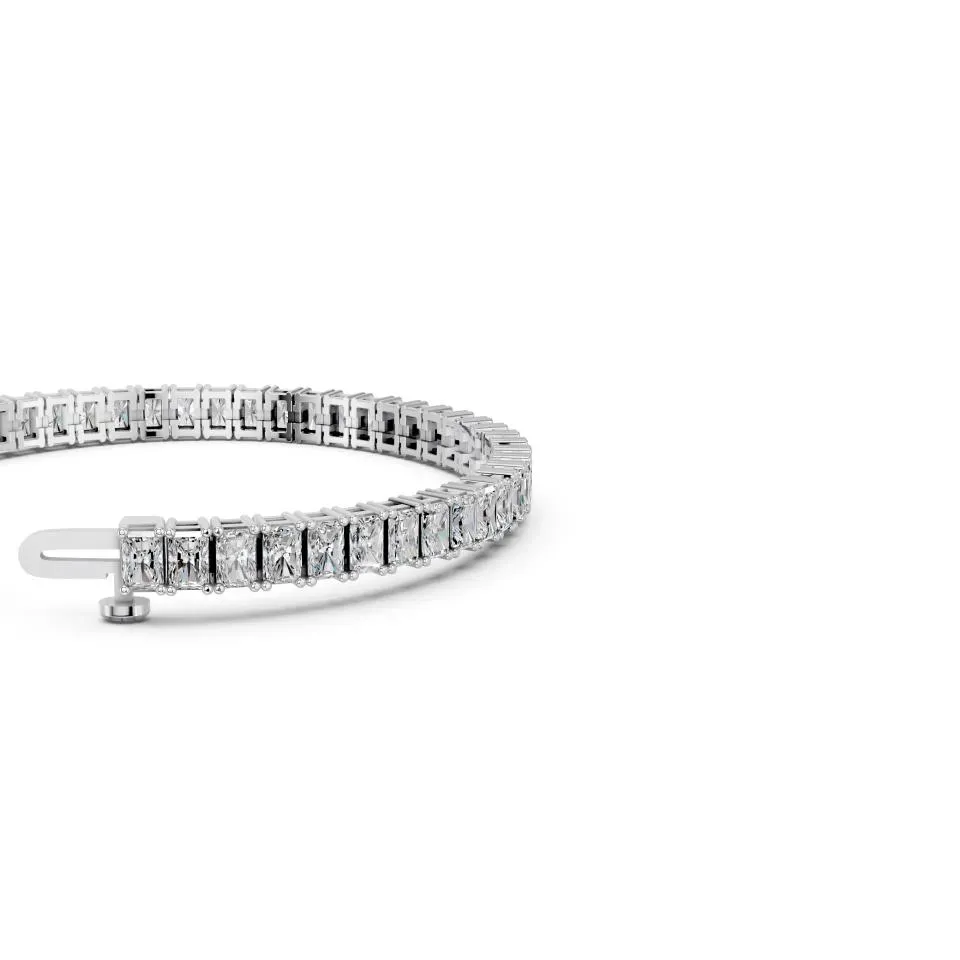 White gold Radiant Cut Tennis Bracelet (e-w)