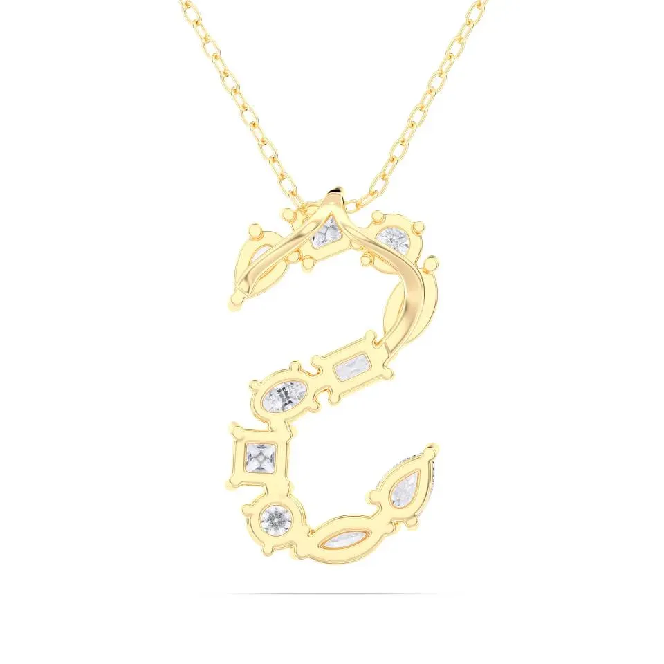 Yellow gold S - Alphabet Pendant