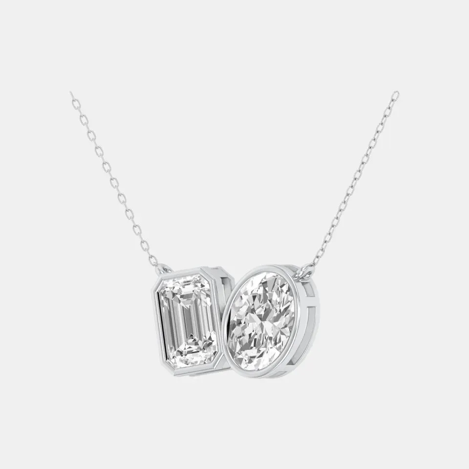 White gold Emerald Cut Tua Pendant - KDTN20961