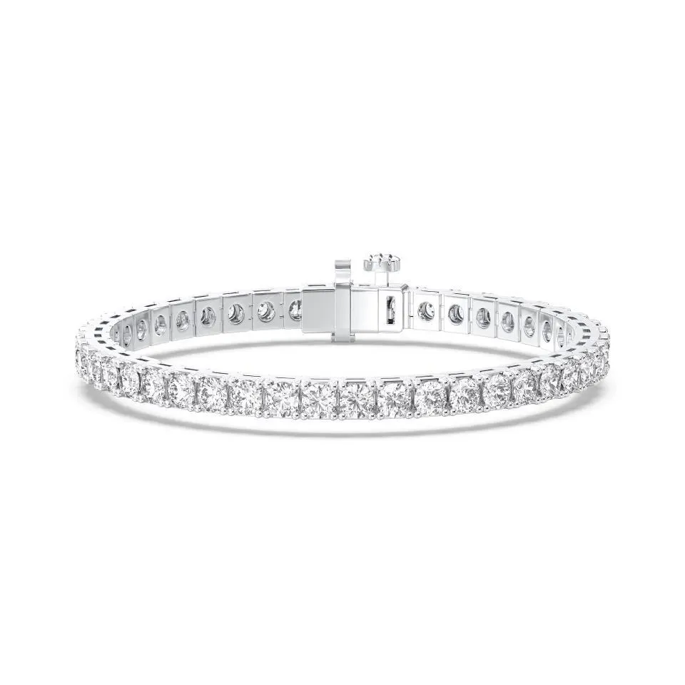 White gold Round Cut 4prong Tennis Bracelet - KJB7258