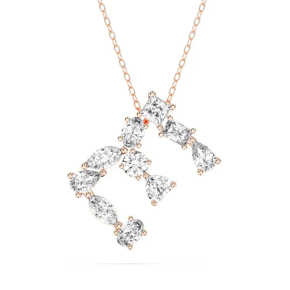 Rose gold E - Alphabet Pendant
