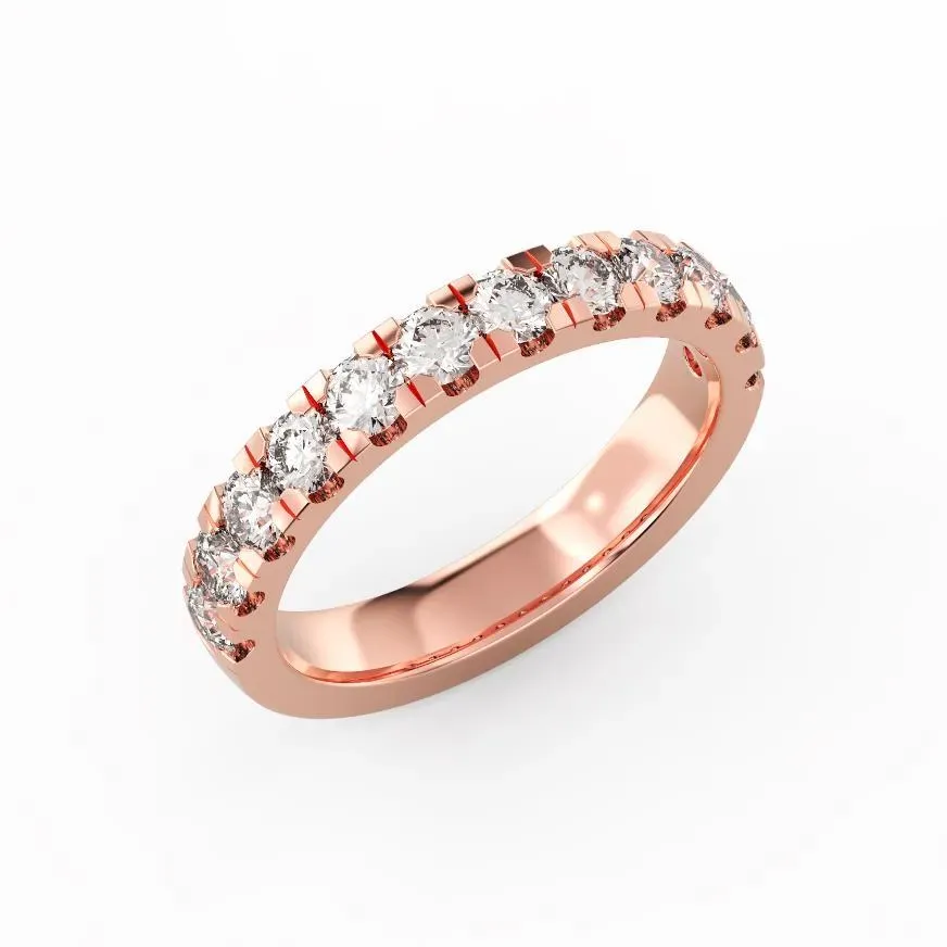 Rose gold Halo Matching Wedding Band