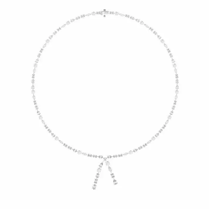 White gold Multishape Lariat Necklace