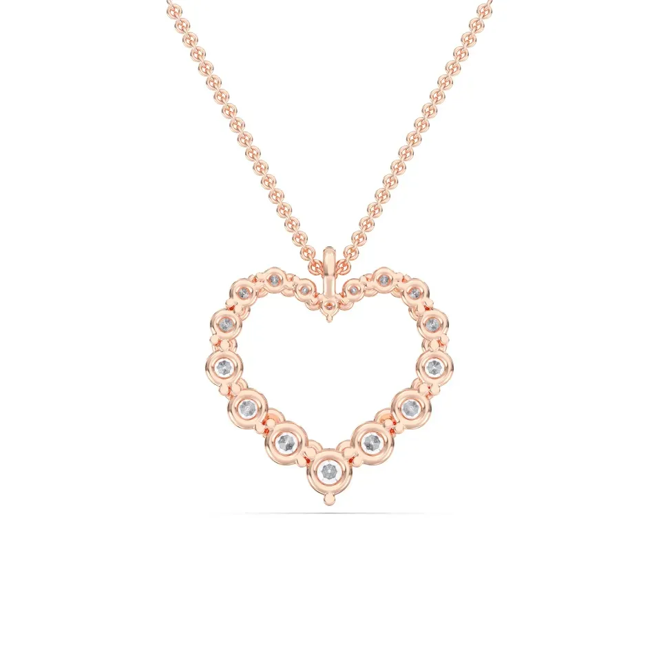 Rose gold Flexible Heart Pendant - KJP14978