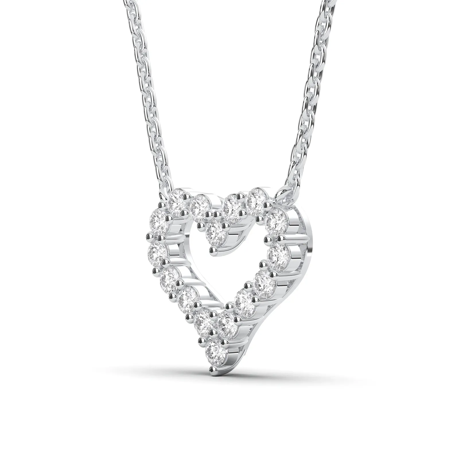 White gold Heart Cut Pendant