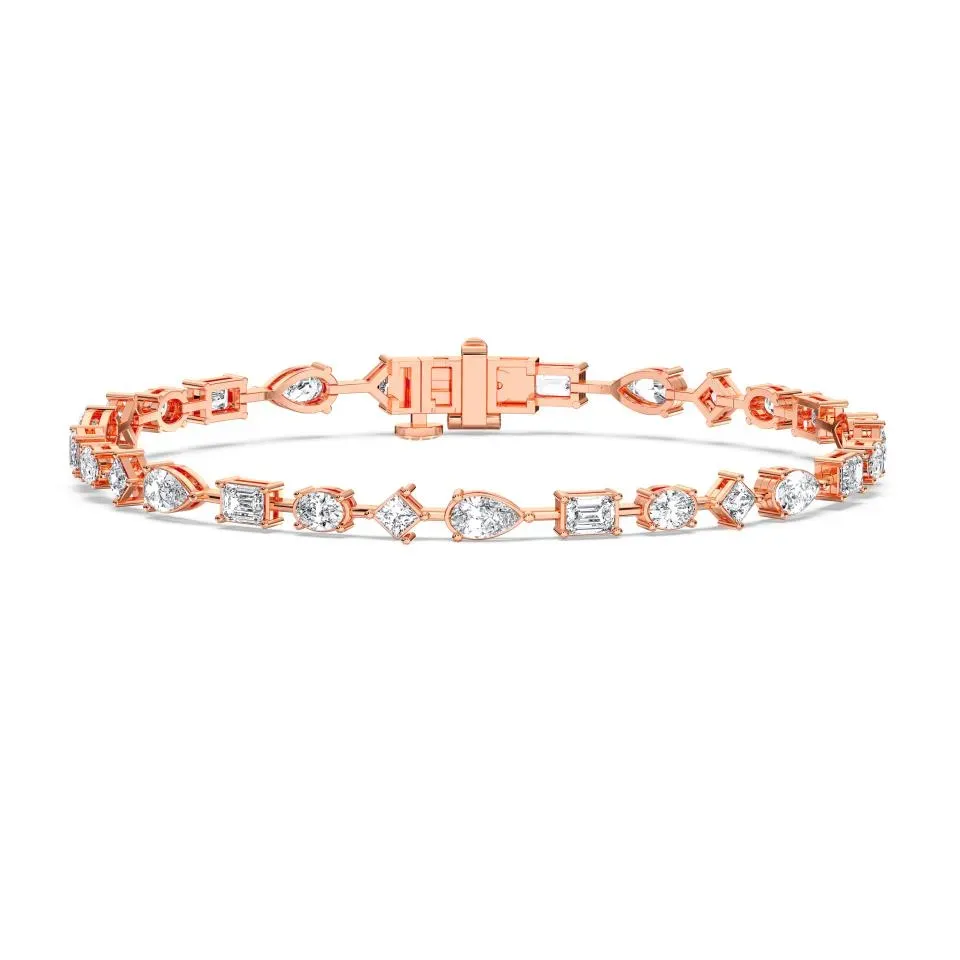 Rose gold Multishape Tennis Bracelet