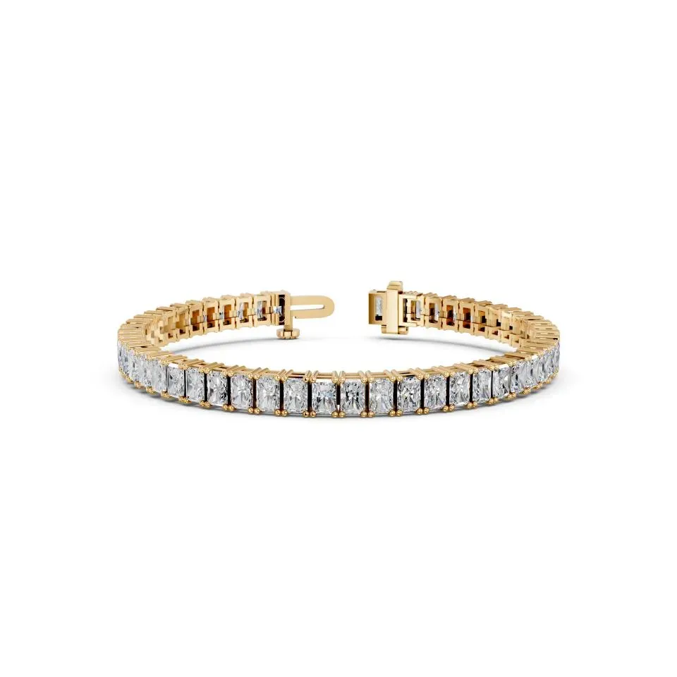 Yellow gold Radiant Cut Tennis Bracelet (n-s)