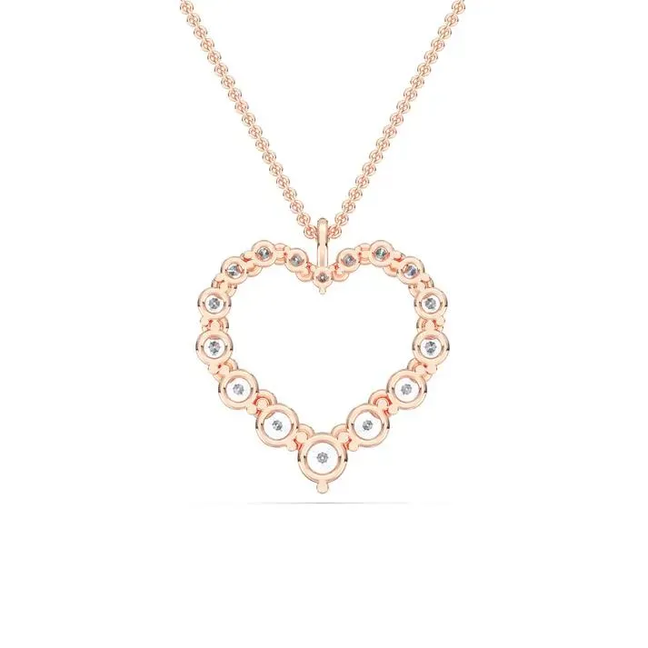 Rose gold Flexible Heart Pendant - KJP15916