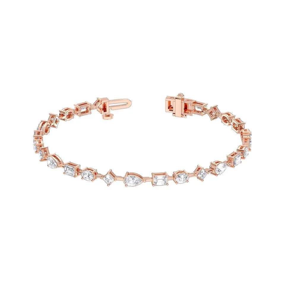 Rose gold Multishape Tennis Bracelet