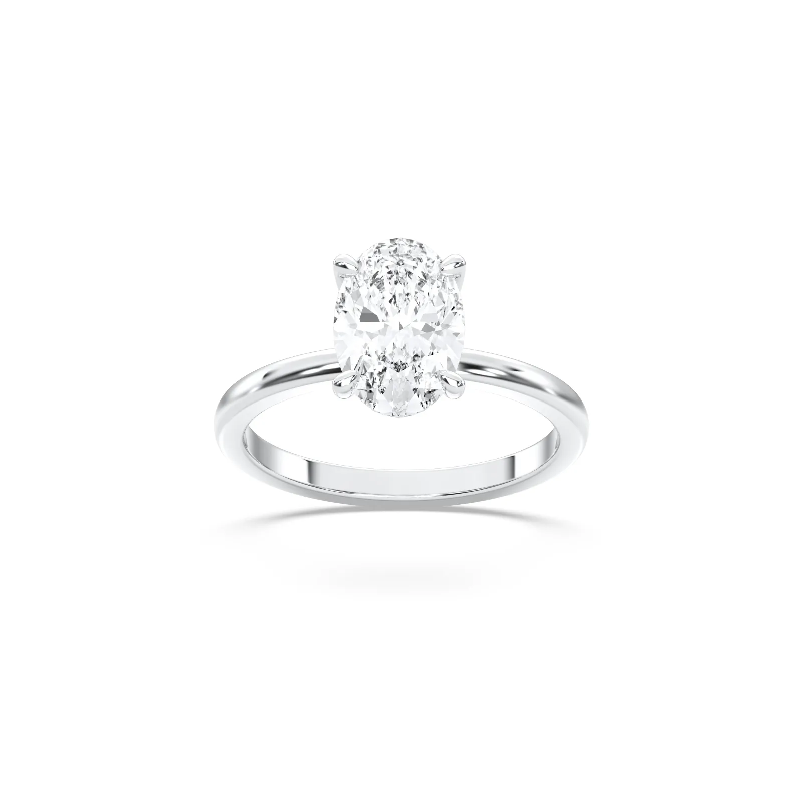 White gold Oval Cut Collar Ring