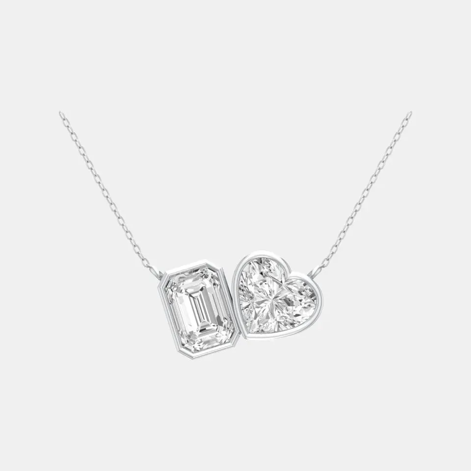 White gold Emerald Cut Tua Pendant - KDTN20959
