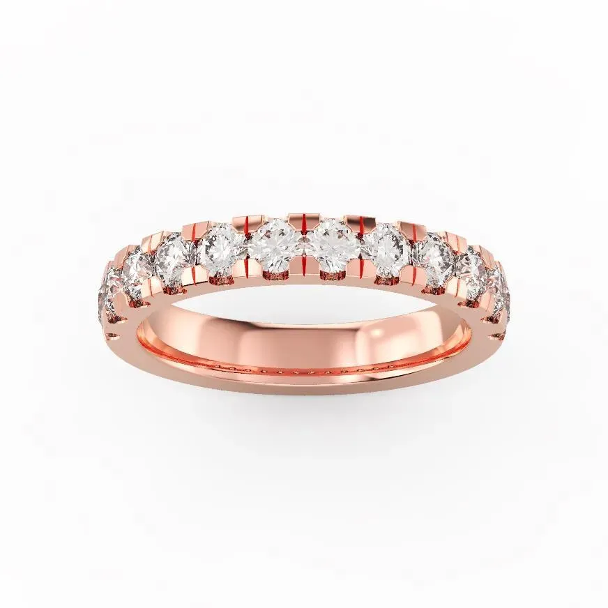 Rose gold Halo Matching Wedding Band