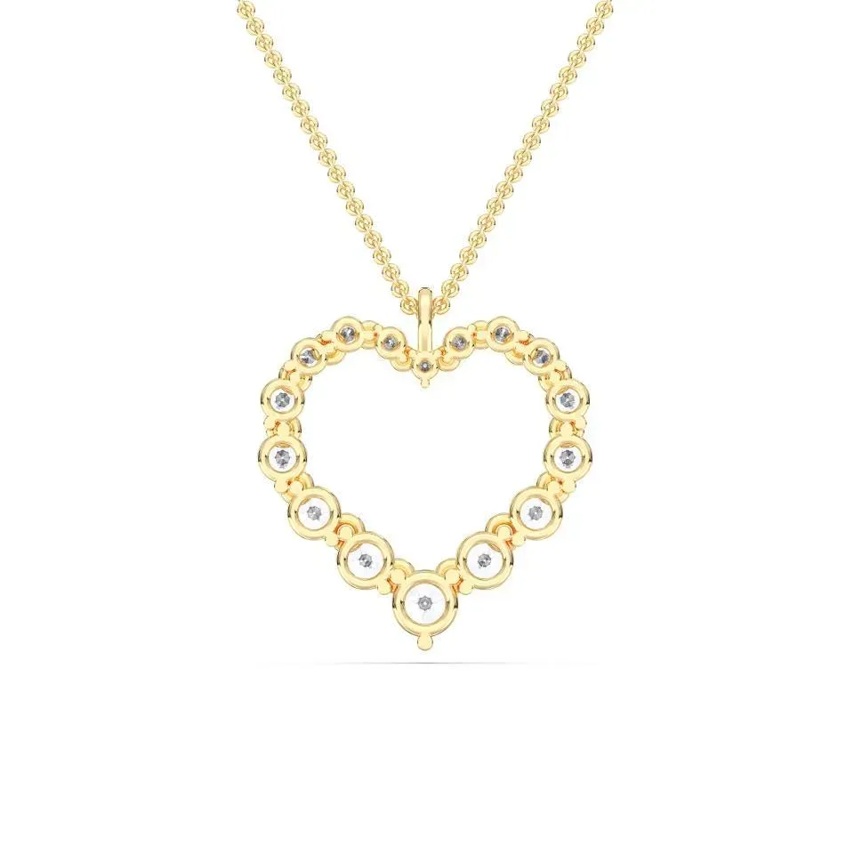 Yellow gold Flexible Heart Pendant - KJP15916