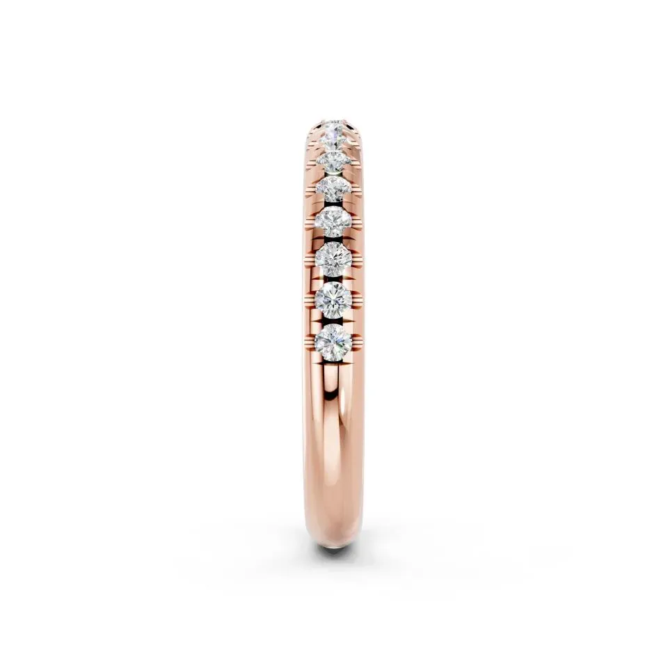 Rose gold Side Stone Thin Matching Wedding Band