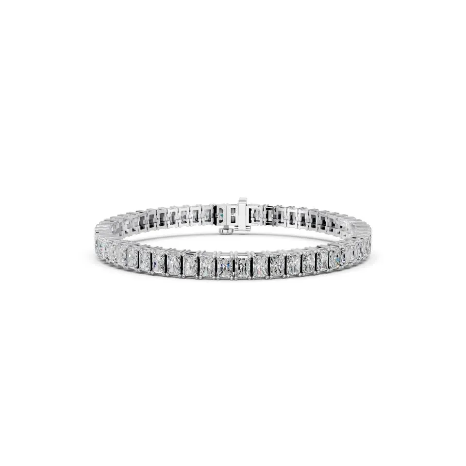 White gold Radiant Cut Tennis Bracelet (e-w)