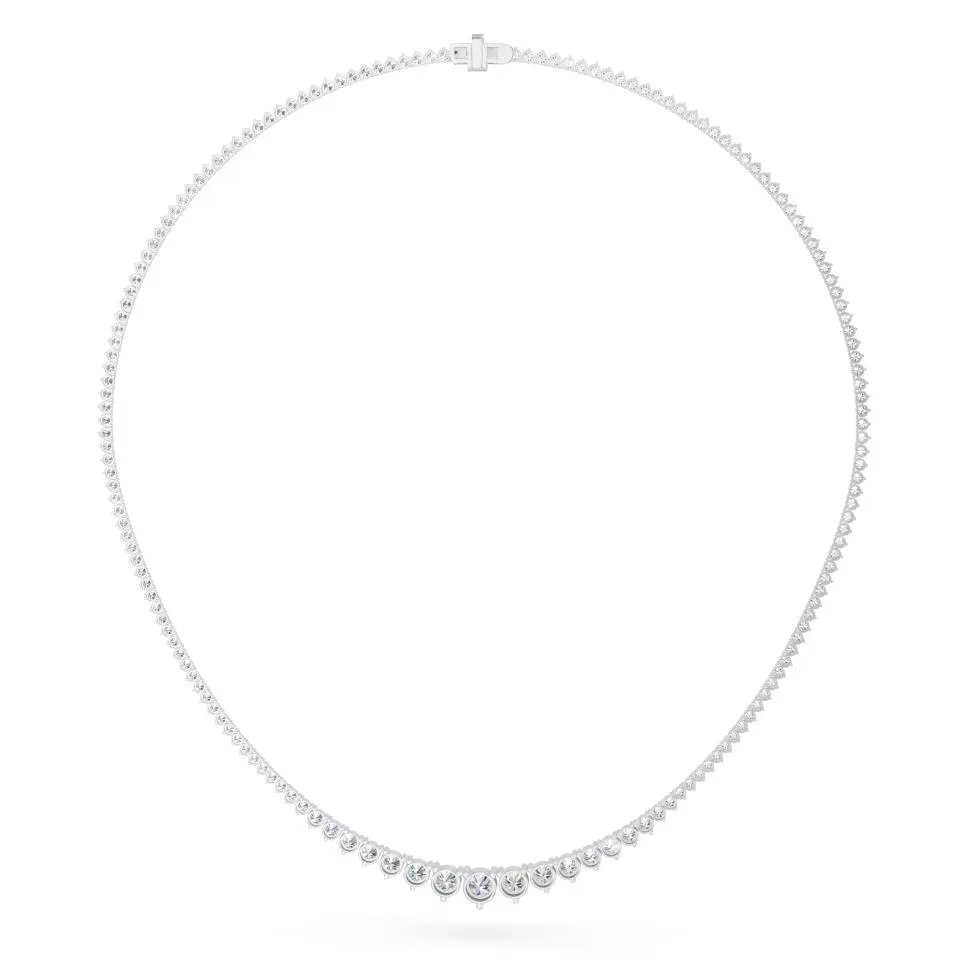 White gold Round Cut Riviera Necklace - KJN7284