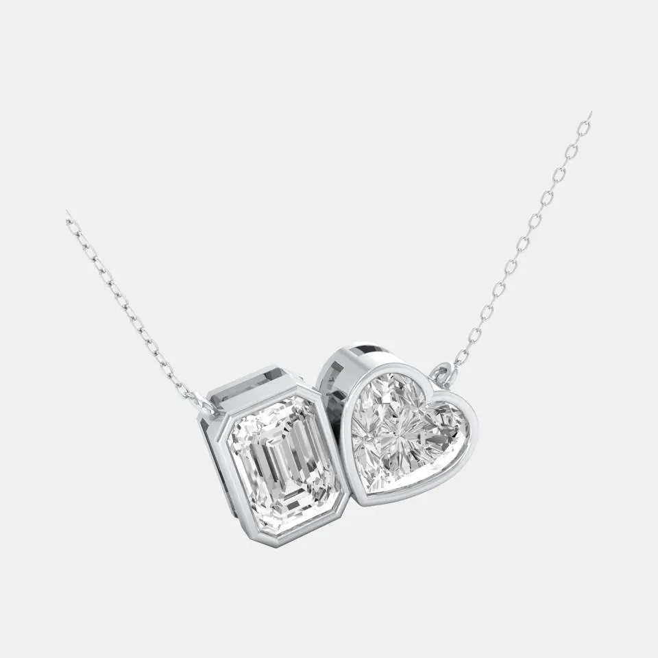 White gold Emerald Cut Tua Pendant - KDTN20959