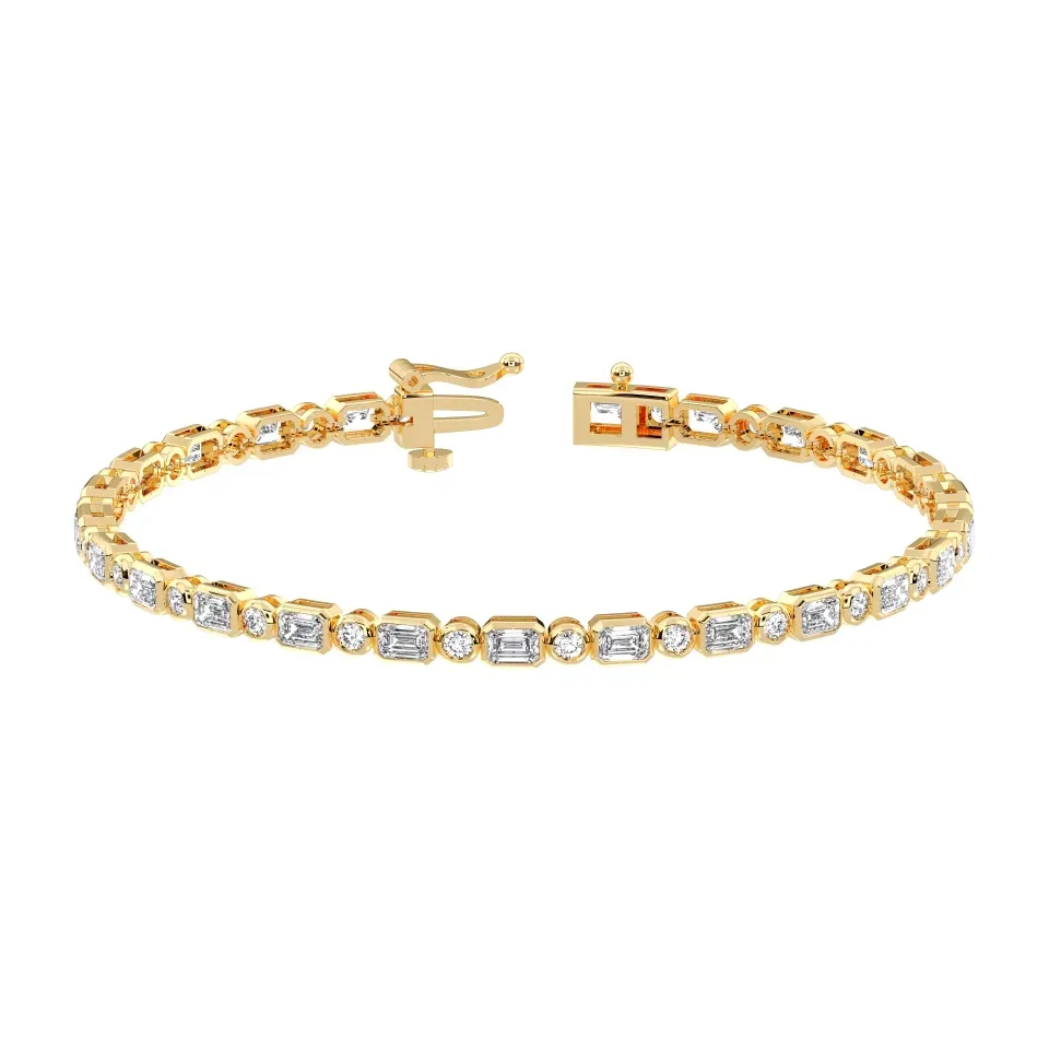 Yellow gold Emerald Cut Bracelet