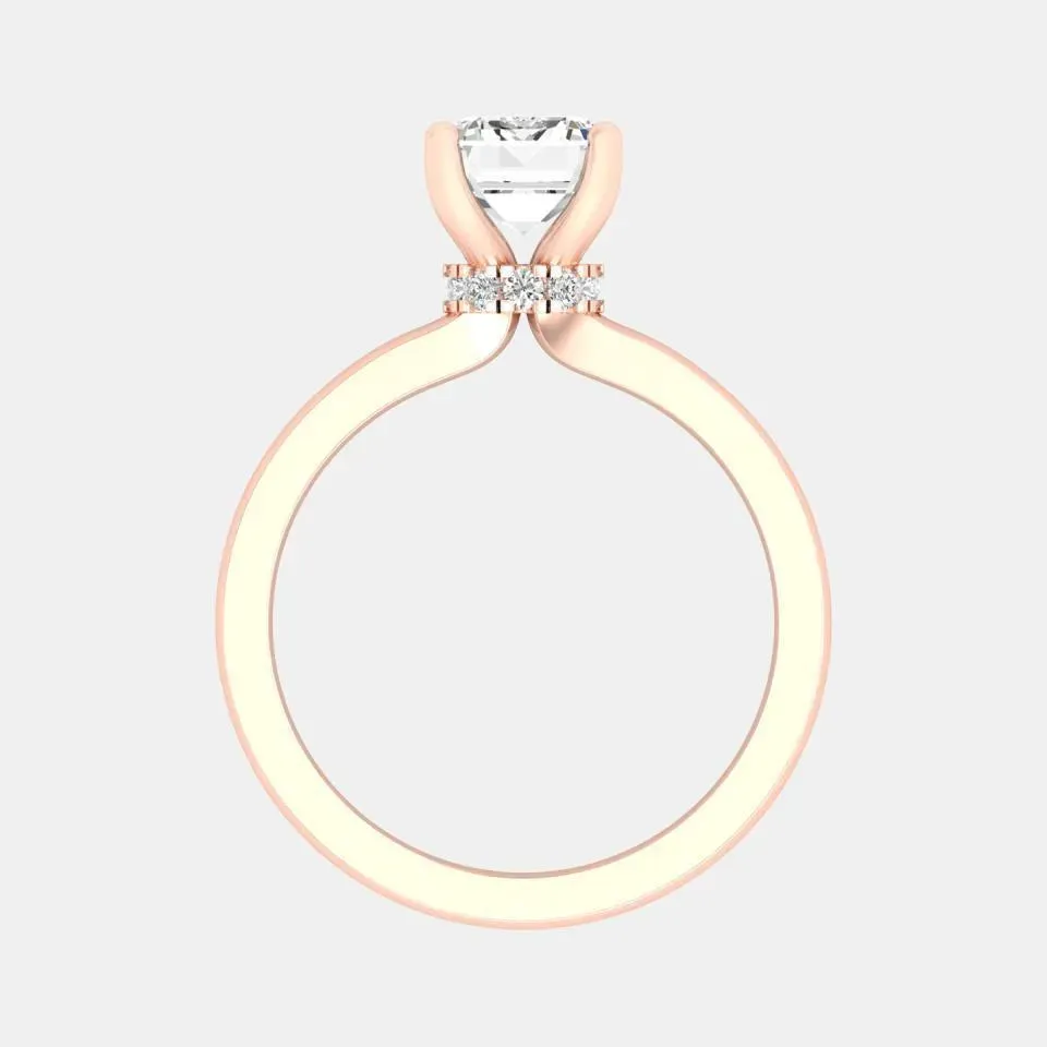 Rose gold Emerald Cut Collar Ring