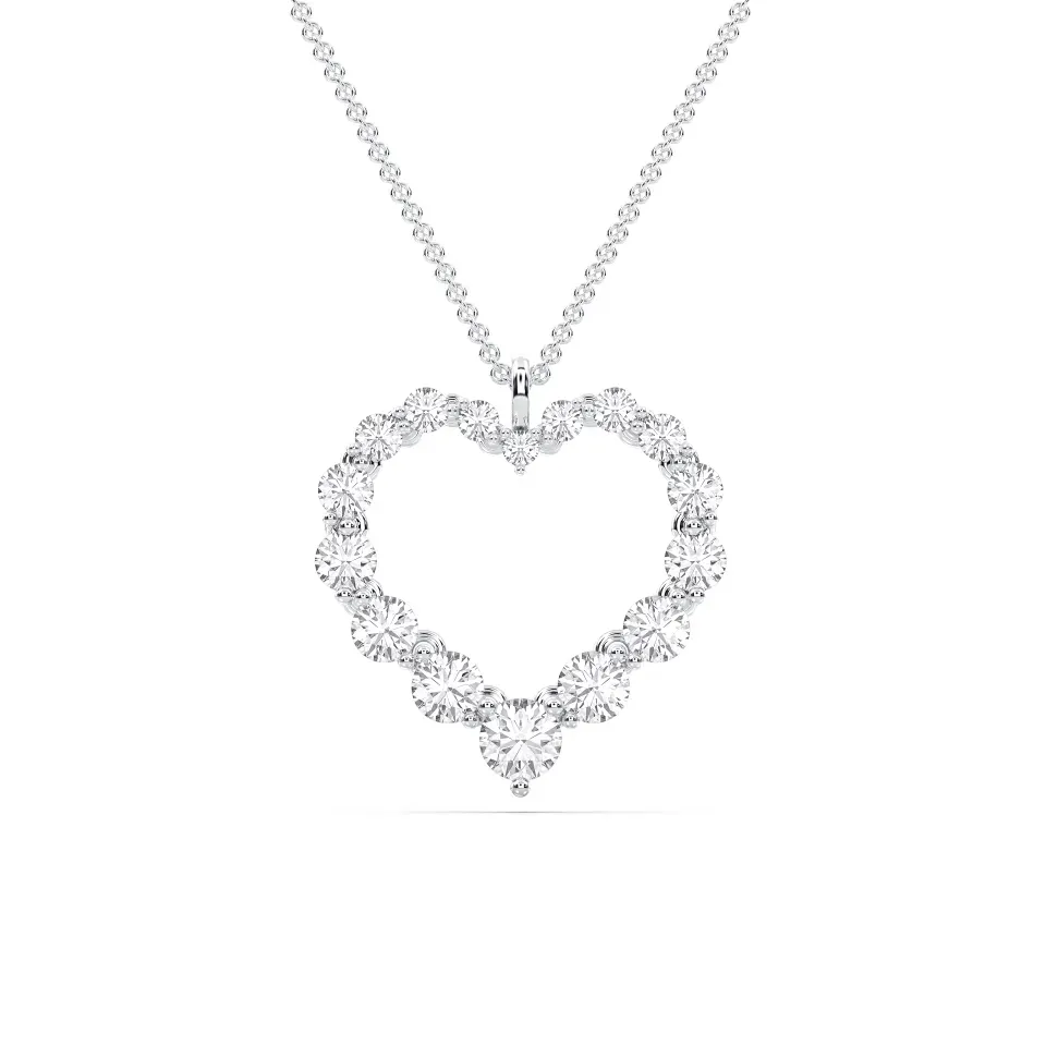 White gold Flexible Heart Pendant - KJP14980