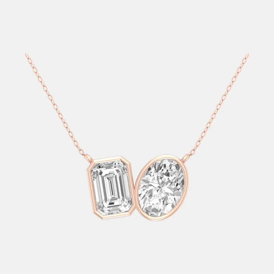 Rose gold Emerald Cut Tua Pendant - KDTN20961