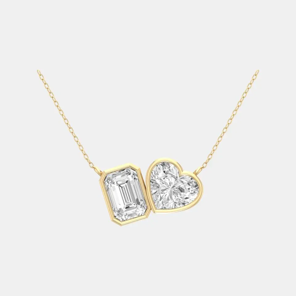 Yellow gold Emerald Cut Tua Pendant - KDTN20959
