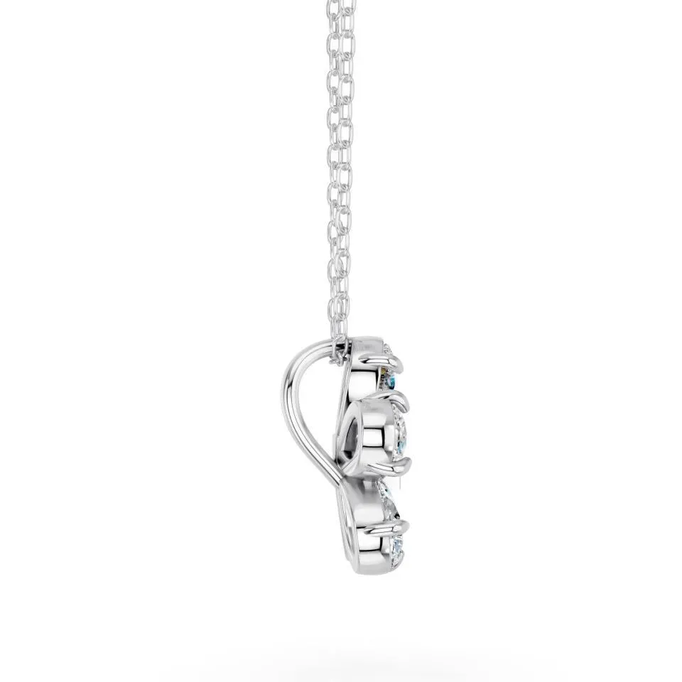 White gold Floral Diamond Cluster Pendant