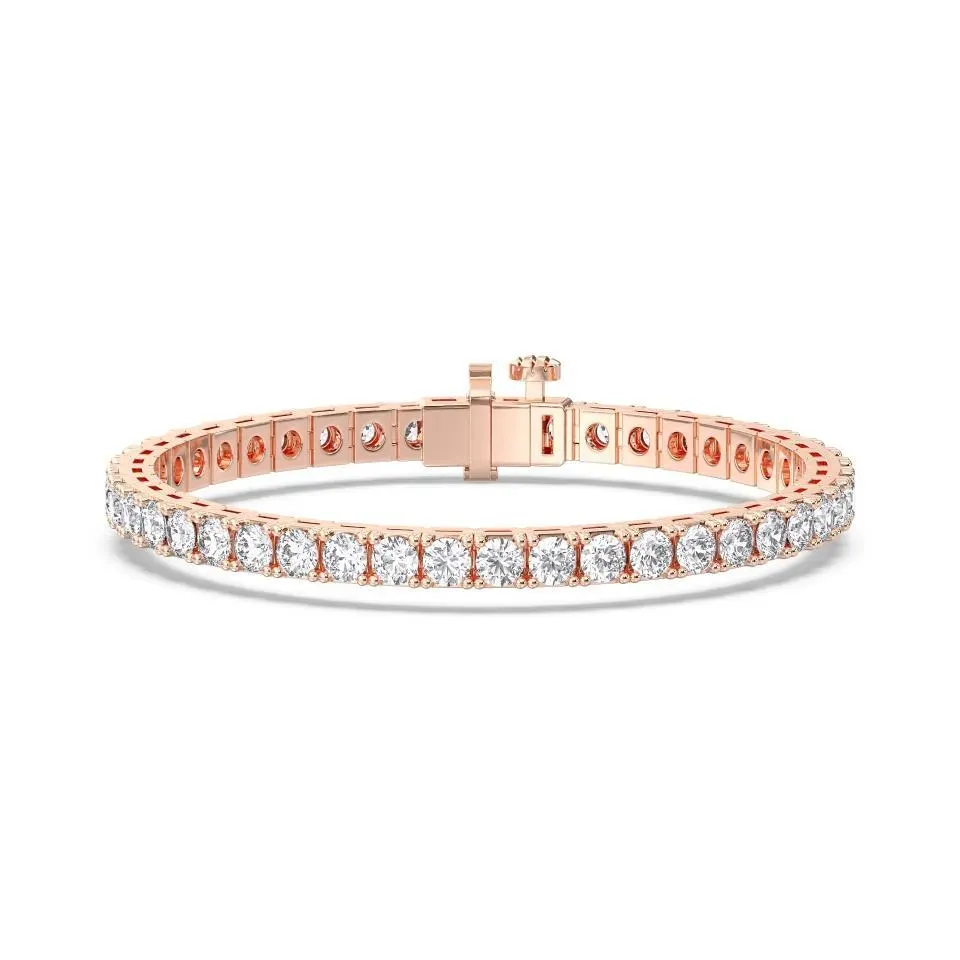 Rose gold Round Cut 4prong Tennis Bracelet - KJB786