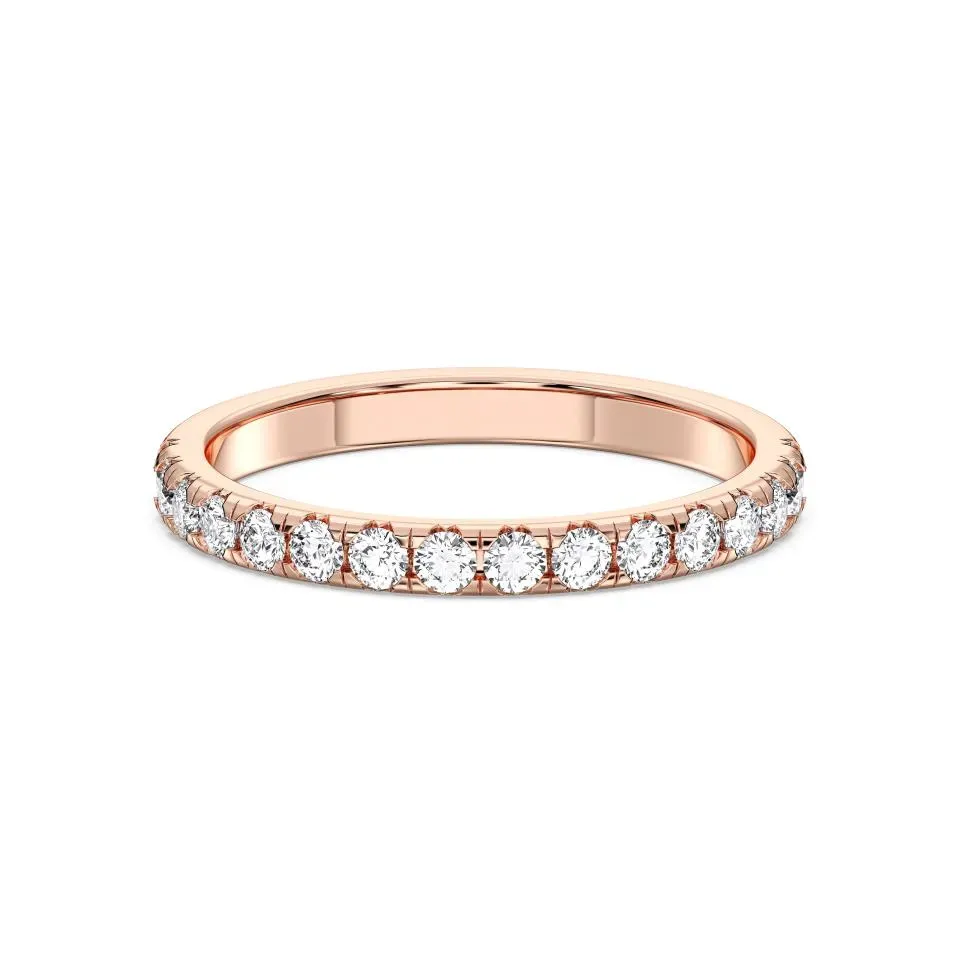Rose gold Hidden Halo With Side Stone Matching Band