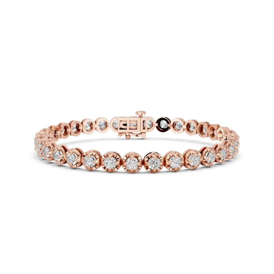 Rose gold Round Cut Tennis Bracelet