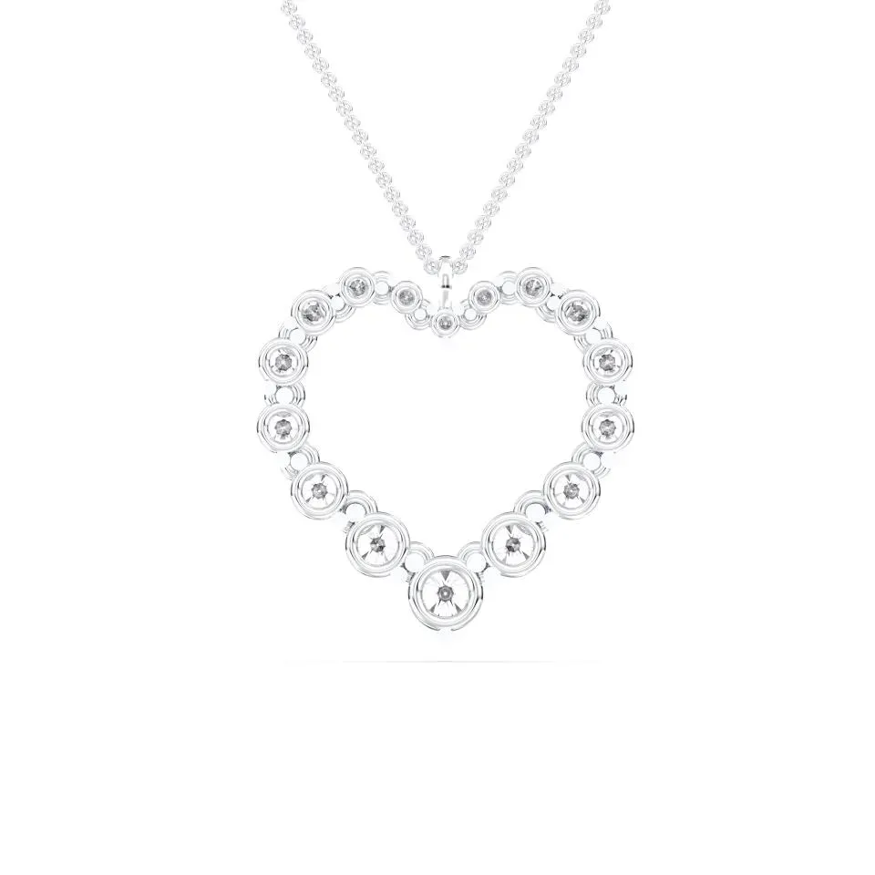 Silver Flexible Heart Pendant - KJP16007