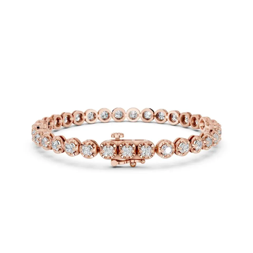 Rose gold Round Cut Tennis Bracelet