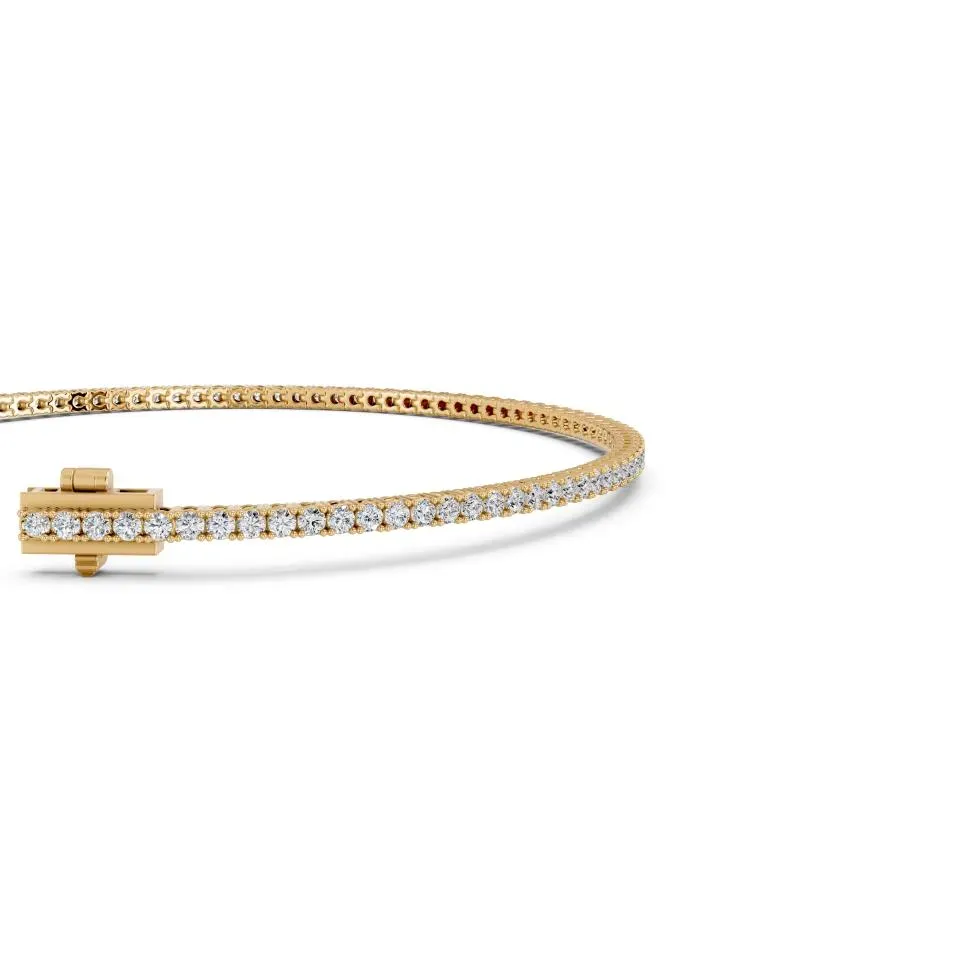 Yellow gold Round Cut 4prong Tennis Bracelet (lw)