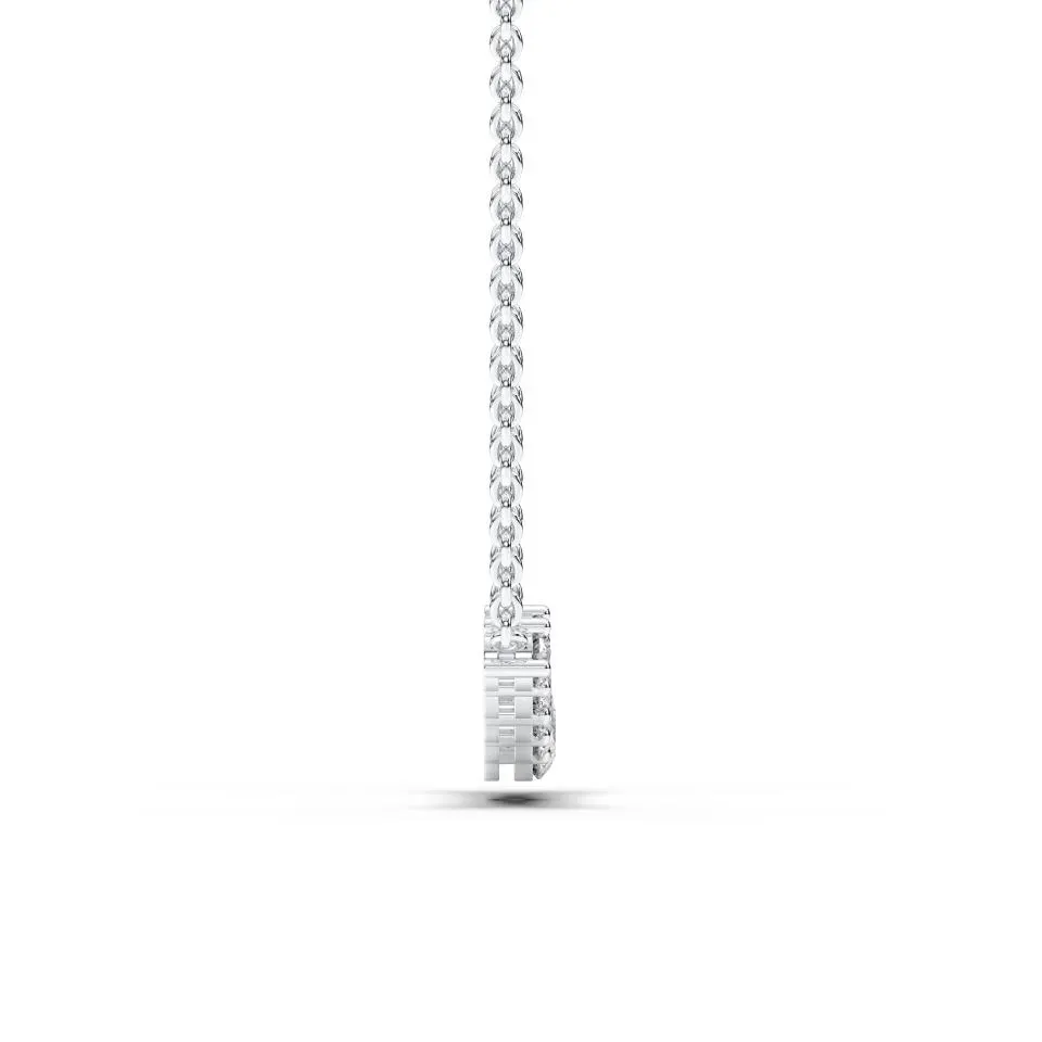 Silver Round Cut 9stone Pendant