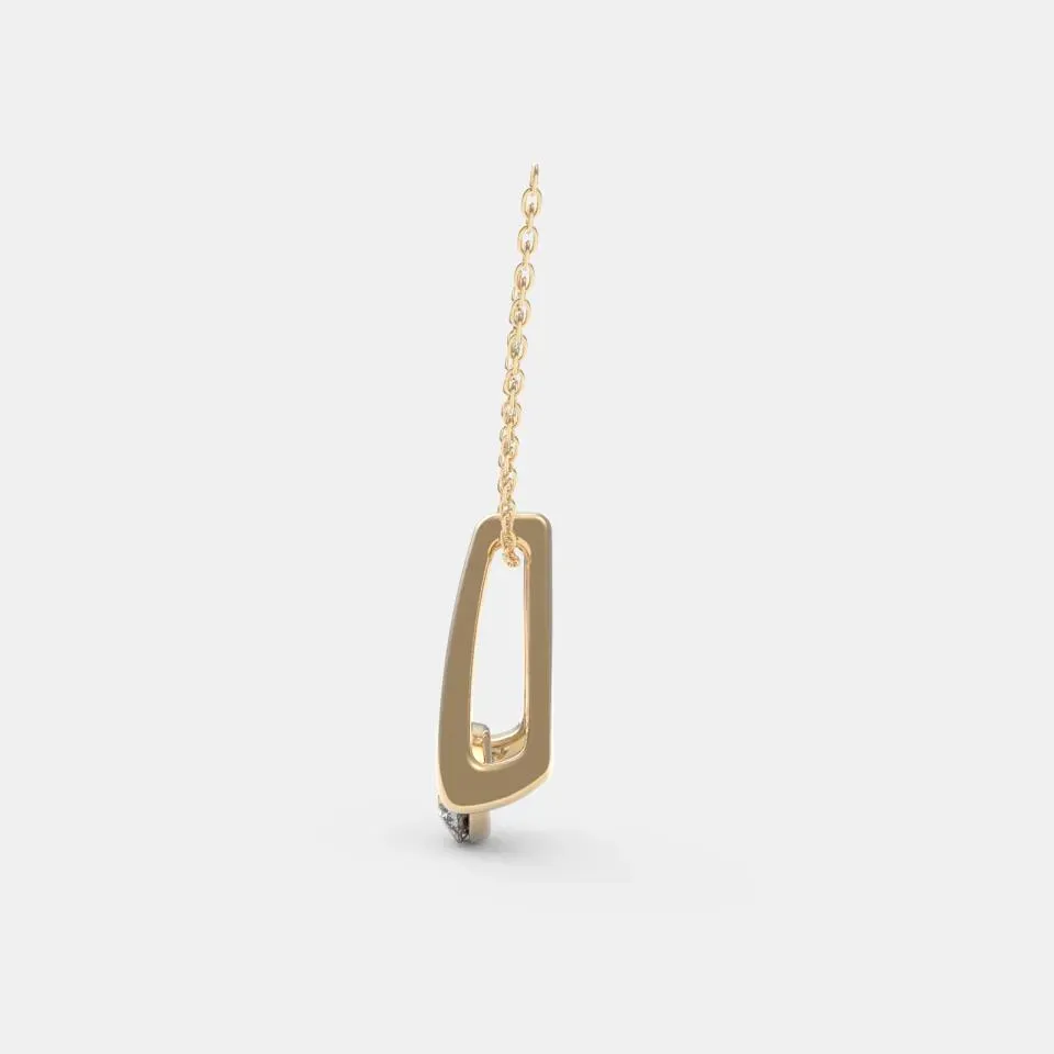 Yellow gold Round Cut Floating Solitaire Pendant