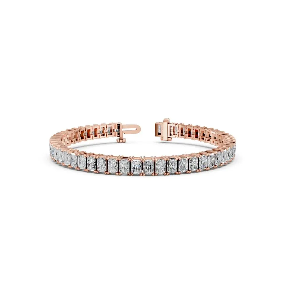 Rose gold Radiant Cut Tennis Bracelet (n-s)
