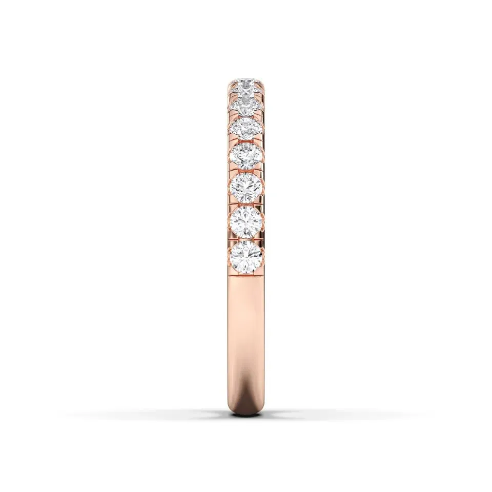 Rose gold Hidden Halo With Side Stone Matching Band