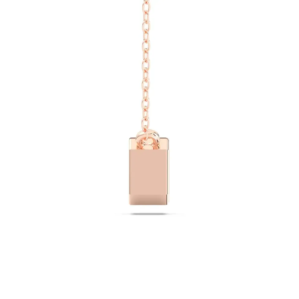 Rose gold Radiant Cut Bezel Solitaire Pendant