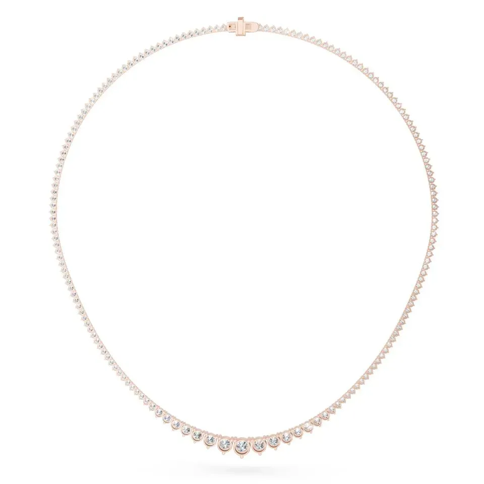 Rose gold Round Cut Riviera Necklace - KJN14232